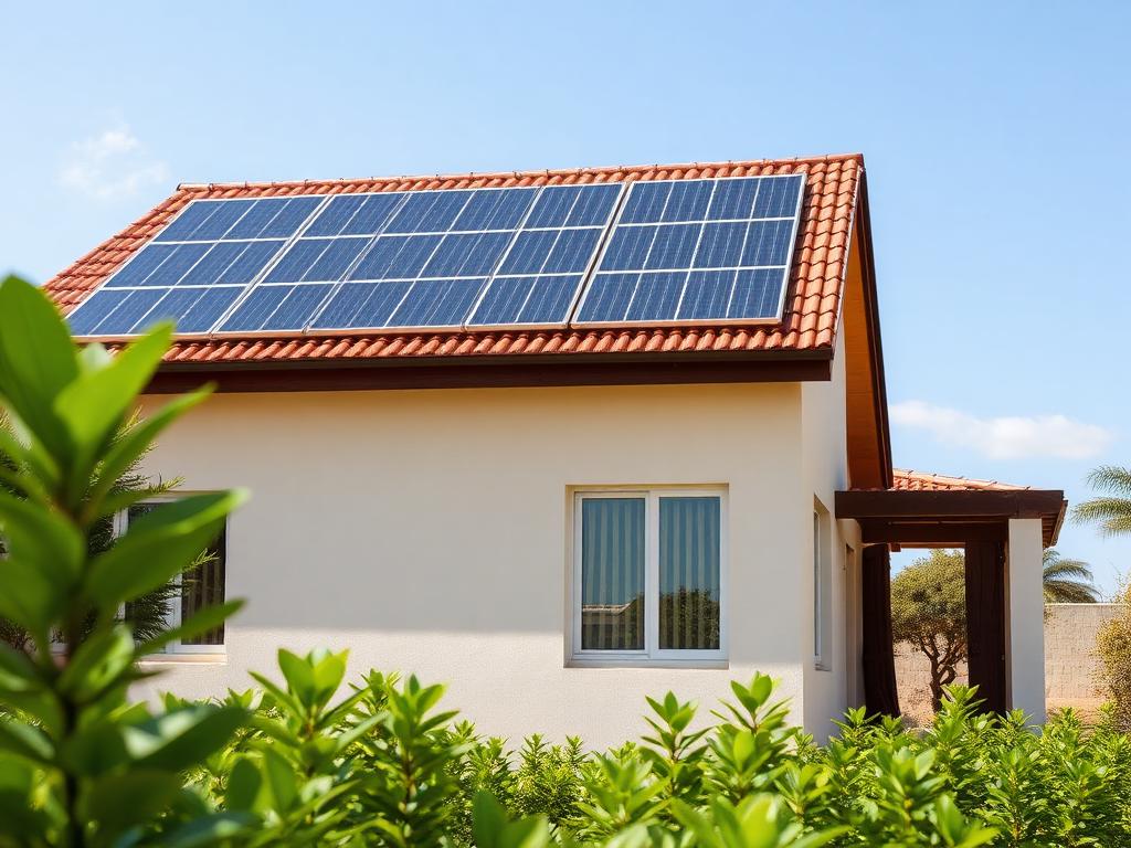 Solar panels on a residential roof